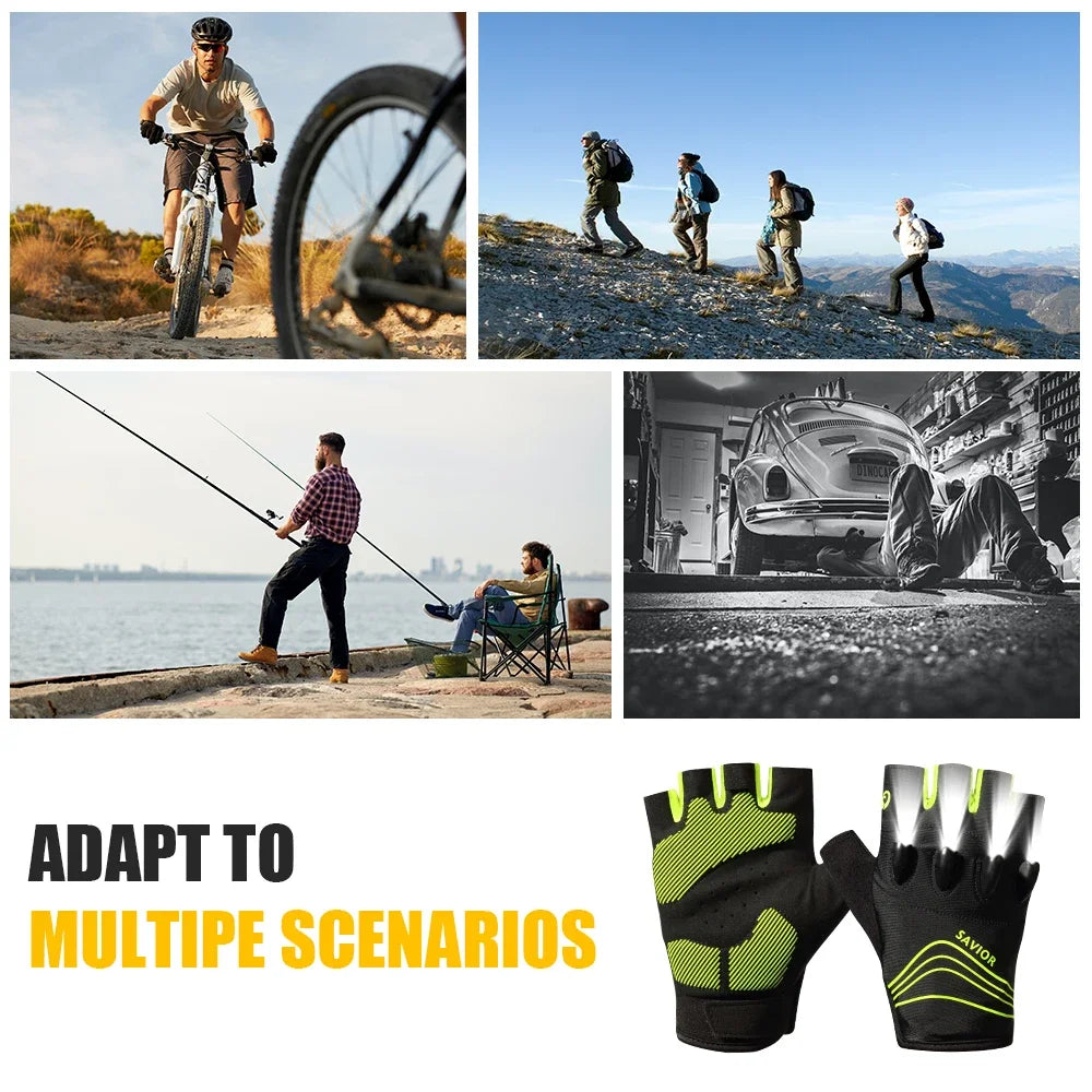 Savior Outdoor Sports Half Finger LED Cycling Gloves - Health and Tech Solutions 25