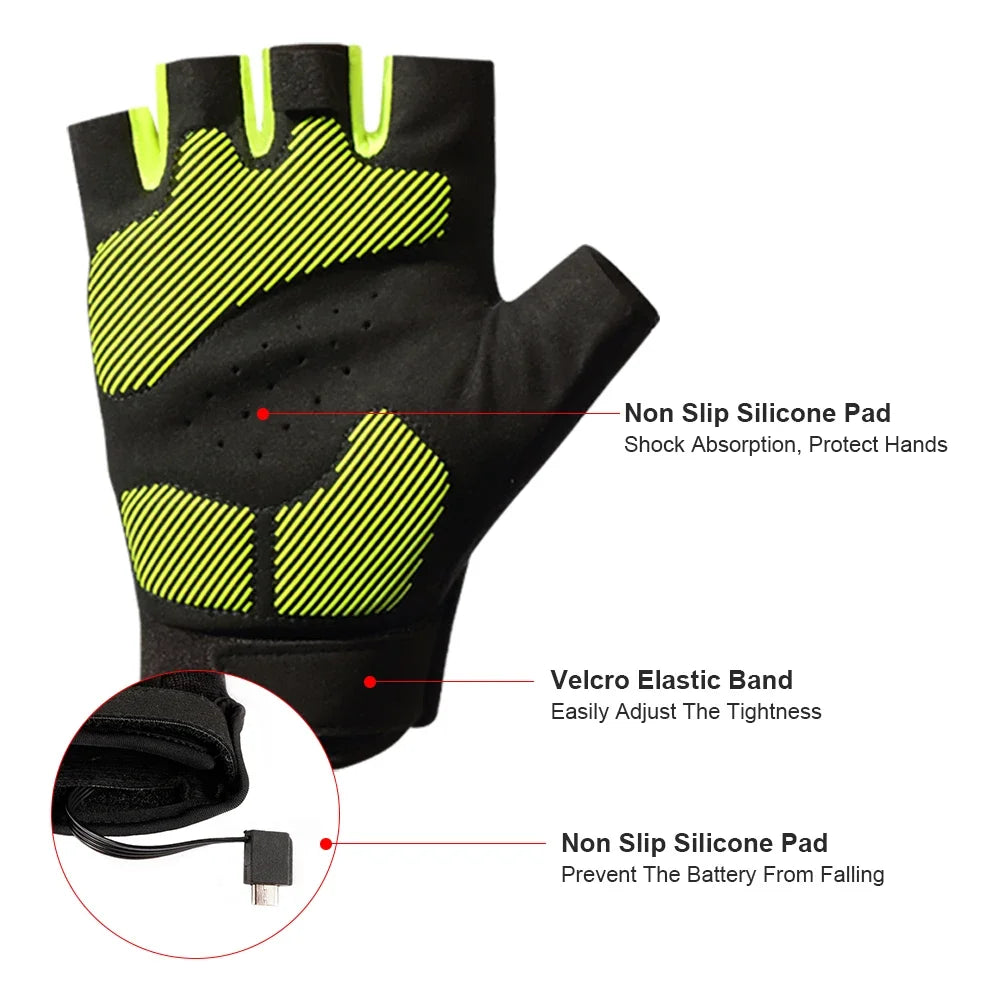 Savior Outdoor Sports Half Finger LED Cycling Gloves - Health and Tech Solutions 25