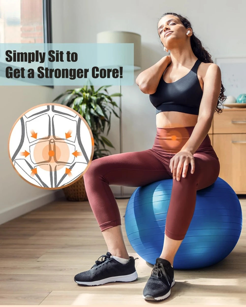 Yoga Ball Workout Ball, Explosion-proof Anti-Slip Stability Ball - Health and Tech Solutions 25