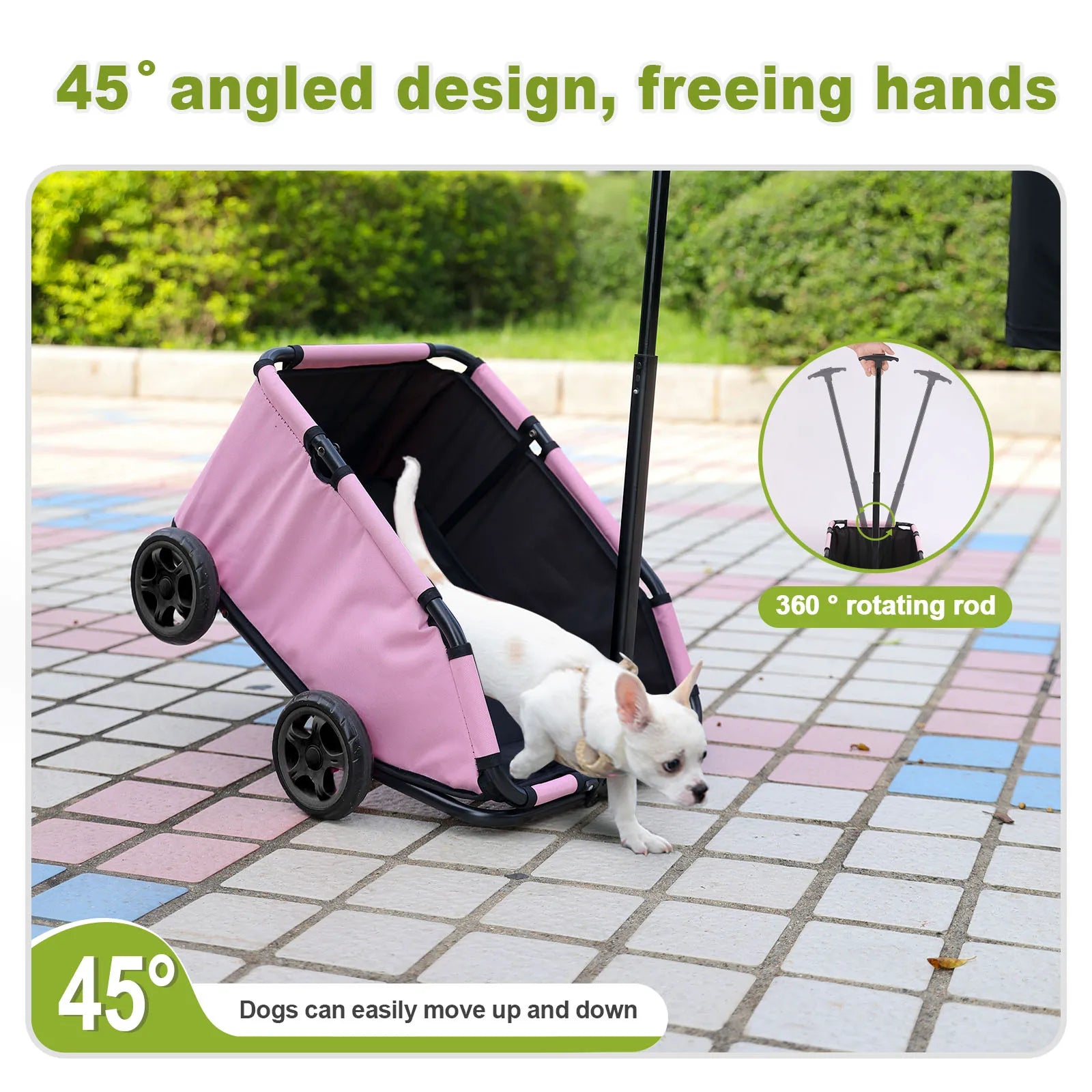 Folding Pet Stroller with 360 Degree Rotating Wheels for Dogs - Health and Tech Solutions 25