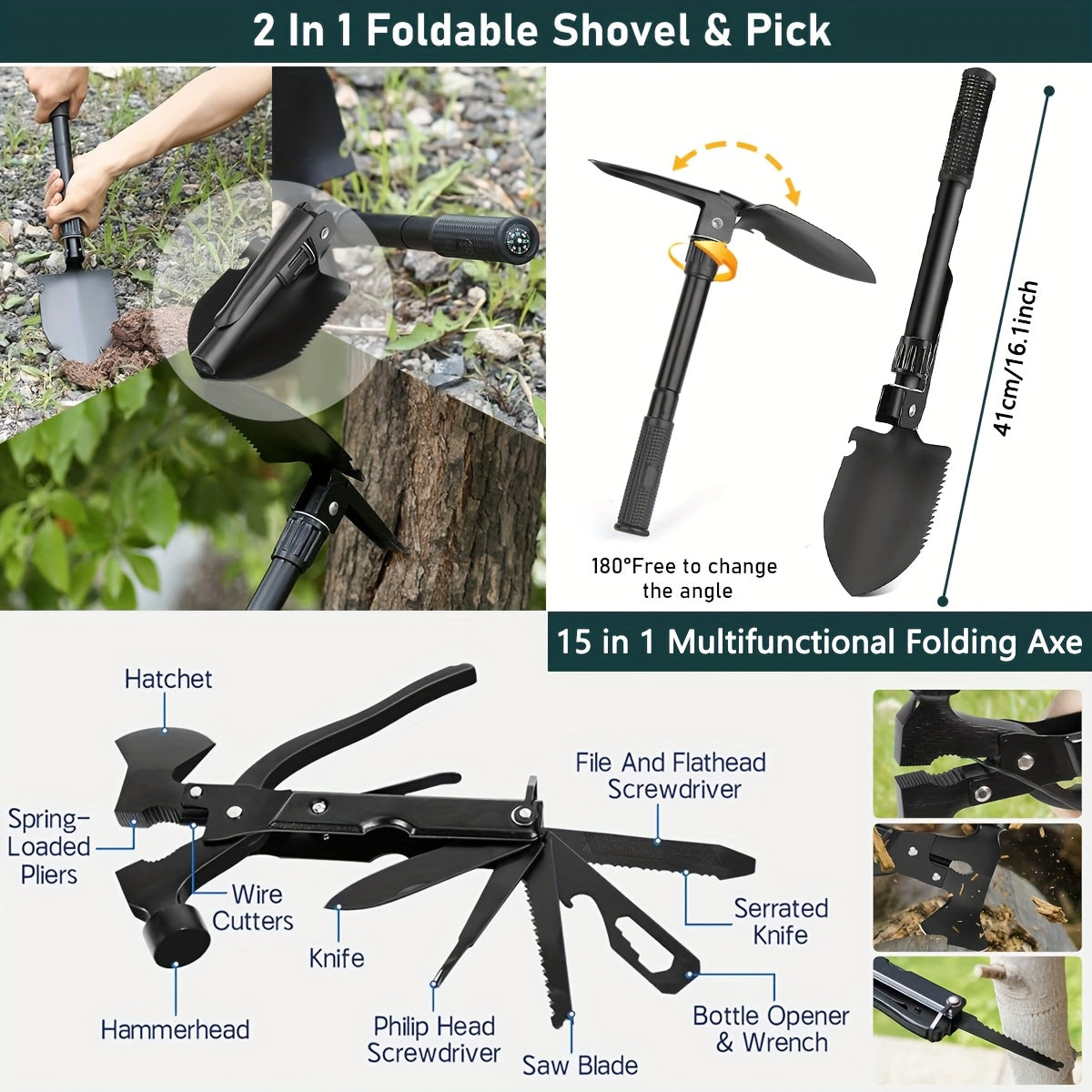 Survival Kit 320pcs Emergency Gear With First Aid Pouch