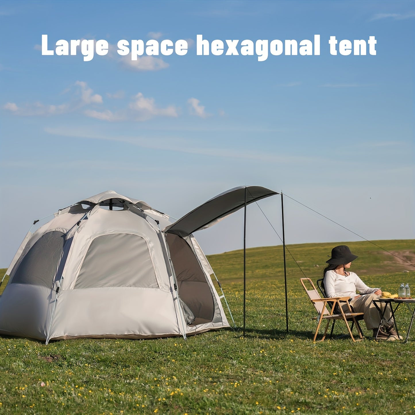 Pakicetus Hexagonal Family Camping Tent With Easy Setup